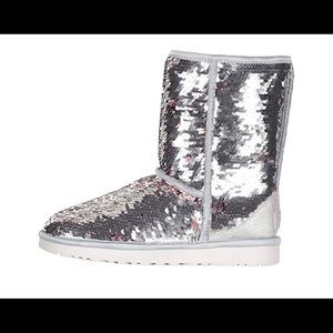 Uggs reversible sequin boots.